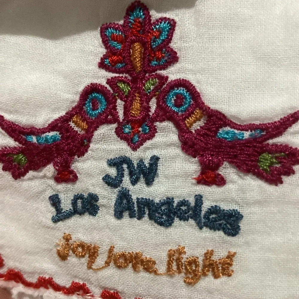 Johnny Was Deep V-Neck Cotton Tee - Picture 6 of 12